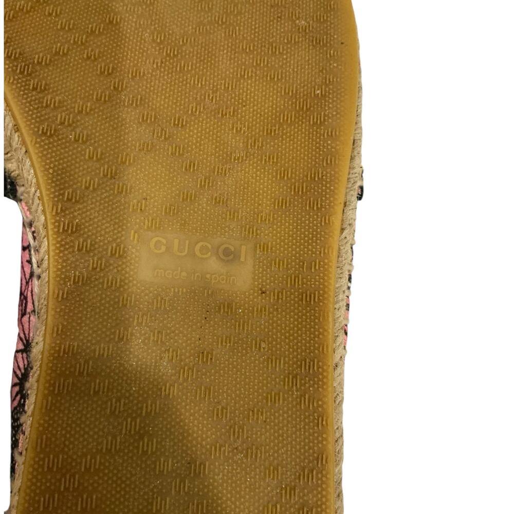 Gucci Bengal Tiger Floral Supreme Monogram Canvas Rare Espadrilles Size 7 1/2 - Picture 12 of 13